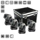 Светодиодная вспышка 4x LED MOVING HEAD 150 Вт 3в1 - 4 x