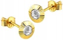 золотые серьги-пуссеты с цирконом на шпильке из золота 585 пробы, из 14-каратного золота, бриллиантовая огранка