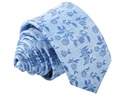 СИНИЙ ЖАККАРДОВЫЙ ГАЛСТУК С ЦВЕТАМИ [2397]