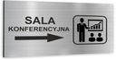 Információs tábla grafika KONFERENCIATEREM rozsdamentes EZÜST