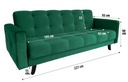 Kanapa Wersalka Sofa rozkładana LIZBONA Wysokość mebla 90 cm