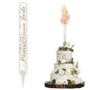 БЕЛЫЙ торт-фонтан, вспышка, Первое Святое Причастие, золотые цветы для торта