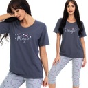 ПИЖАМА ЖЕНСКАЯ, БРЮКИ С РУКАВОМ КР. 3/4 KUBA ГРАФИТ MAGIC 5XL