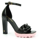 CARINII B8199 БОСОНОЖКИ НА каблуке, РОЗОВАЯ КОЖА, ЧЕРНЫЙ 39