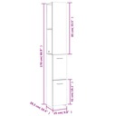 vidaXL Kúpeľňová skrinka, vysoký lesk, biela, 25x26,5x170 cm Farba nábytku biela