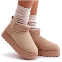 ŚNIEGOWCE DAMSKIE OCIEPLANE FUTERKIEM NA GRUBEJ PLATFORMIE BEŻOWE 39