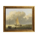 Картина Людольфа Бакхейзена На берегу моря с баржей