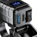 ЗАРЯДНИЙ ПРИСТРІЙ МОТОЦИКЛЕТНА PD QC3.0 USB & USB-C Z ВОЛЬТМЕТРОМ СВІТЛОДІОДНІ 30W ХВІРТКА  фото 9