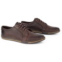 Мужские кожаные туфли POLBUT POLSKIE на шнуровке 320 темно-коричневые 43