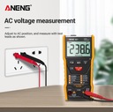 AUTOMATICKÝ MULTIMETER ANENG M21+LED+ETUI+6000 S Meranie kontinuita tlak frekvencia striedavé napätie DC konštantné napätie parametre diódy kapacita striedavý prúd (AC) jednosmerný prúd (DC) odpor