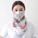 Новый шифоновый шарф для лица, солнцезащитный крем, шейный платок, бандана с цветочным принтом