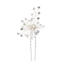 Серебряный гребень-бантик с цирконами