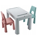 TEGA TEGGI MULTIFUN КОМПЛЕКТ 2+1 СТОЛ + СТУЛ СЕРЫЙ РОЗОВЫЙ БИРЮЗОВЫЙ