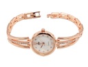 Женские часы-браслет с фианитом, розовое золото