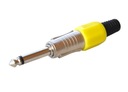 Штекер Jack 6.3 mono TIP, желтый никель, резина odg