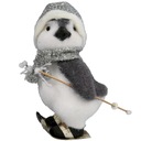 РОЖДЕСТВЕНСКОЕ УКРАШЕНИЕ ПИНГВИН ЛЫЖИ серый 28см