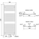 Mexen Ares kúpeľňový radiátor 1200 x 500 mm, 531 W, Antracit Hĺbka 52 mm