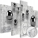 5-PART GLASS IMAGE TRYPTIC 3D BALLS LOFT OPTICAL BETON LIVING ROOM 200x100