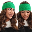 OPASKA DAMSKA NA GŁOWĘ USZY NAUSZNIKI TURBAN CZAPKA CIEPŁA SZEROKA ZIELONA