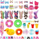 НАБОР ИЗ 31ШТ. АКСЕССУАРЫ КУПАЛЬНИКИ ПЛЯЖНЫЙ БАССЕЙН ДЛЯ КУКОЛ ШАПКА