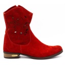 Удобные ажурные кожаные ботильоны Jess красные 38