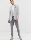 Sivé oblekové sako priliehavé slim 50 Značka Asos Design