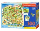 Mapa Polski Puzzle 100 + Quiz 28 el. Castorland
