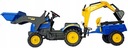 Педальный трактор с прицепом и экскаватором 140 см.