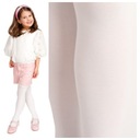 RAJSTOPY DZIECIĘCE DZIEWCZĘCE MIKROFIBRA 40DEN BIAŁE MICRO GŁADKIE 104-110