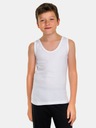 Podkoszulek chłopięcy koszulka na ramiączkach biały bawełna 146 Rozmiar (new) 146 (141 - 146 cm)