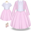 Торжественное платье-болеро, ЭЛЕГАНТНОЕ кружево MARYSIA 122 розовый RIMKO POLSKA