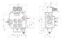 DISTRIBUIDOR HIDRÁULICO 2 SEKCYJNY 60L 2P80 + PRZYLACZA 22/22 HYDROLIDER 