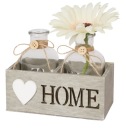 2x GLASS VACANTAGE BOTTLE FLOWER BOX HOME b