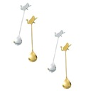 4 ложки «Кошка», подарок любителю кошек, с кошачьим мотивом, золотые столовые приборы с котом.