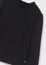 Блуза водолазка Mayoral Abel&Lula 5651 блестящая черная с рюшами 140 см