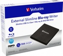 Externá Blu-ray napaľovačka Verbatim Blu-ray Slimline Podporované formáty (zápis) BD-R