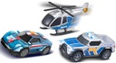 Flotila POLICAJNÁ VOZIDLÁ polícia 3-pack pretekárske auto Model zabawka zestaw
