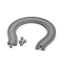 NAWRÓT ZAKRĘT DO TORÓW KOLEJKI DREWNIANEJ +2 ŁĄCZNIKI - od FabrykaTorow