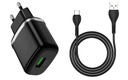 Ładowarka sieciowa szybka zasilacz USB z kablem do HTC Desire 20+ Waga produktu z opakowaniem jednostkowym 0.053 kg