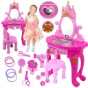 БОЛЬШОЙ ТРУДАМНЫЙ СТОЛИК ДЛЯ ДЕВОЧКИ С ЗЕРКАЛОМ И СТУЛОМ