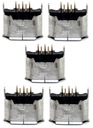 5xSOCKET MICRO USB 5-контактный ВЕРТИКАЛЬНЫЙ РАЗЪЕМ GPS ДЛЯ ПЛАНШЕТА