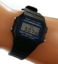 Čierne hodinky Casio Sport F-105W-1AWYEF Sklíčko akrylové