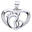 КУЛОН ДЛЯ НОГ СЕРДЦЕ, СЕРЕБРЯНАЯ ГРАВИРОВКА