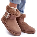 УТЕПЛЕННЫЕ СНЕЖНЫЕ БОТИНКИ С ТЕМНО-БЕЖЕВОЙ МЕХОВОЙ ПРЯЖКОЙ 39