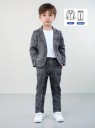 Куртка для мальчика из двух частей спортивного костюма серая 134-140