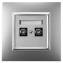 РАЗЪЕМ ДЛЯ ДВОЙНОЙ АНТЕННЫ, СЕРЕБРЯНЫЙ