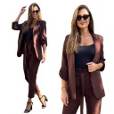 Элегантный женский костюм 48 размера, шоколадный.