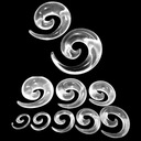 Спиральный расширитель для ушей, бесцветный, 12 мм