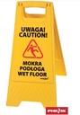 Stojak potykacz ze znakiem Wet Floor mokra podłoga
