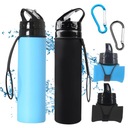 НЕПРЕРЫВНЫЕ БУТЫЛКИ ДЛЯ ПИТЬЕВОЙ ВОДЫ, 2 СКЛАДНЫЕ СИЛИКОНОВЫЕ БУТЫЛКИ ДЛЯ ВОДЫ